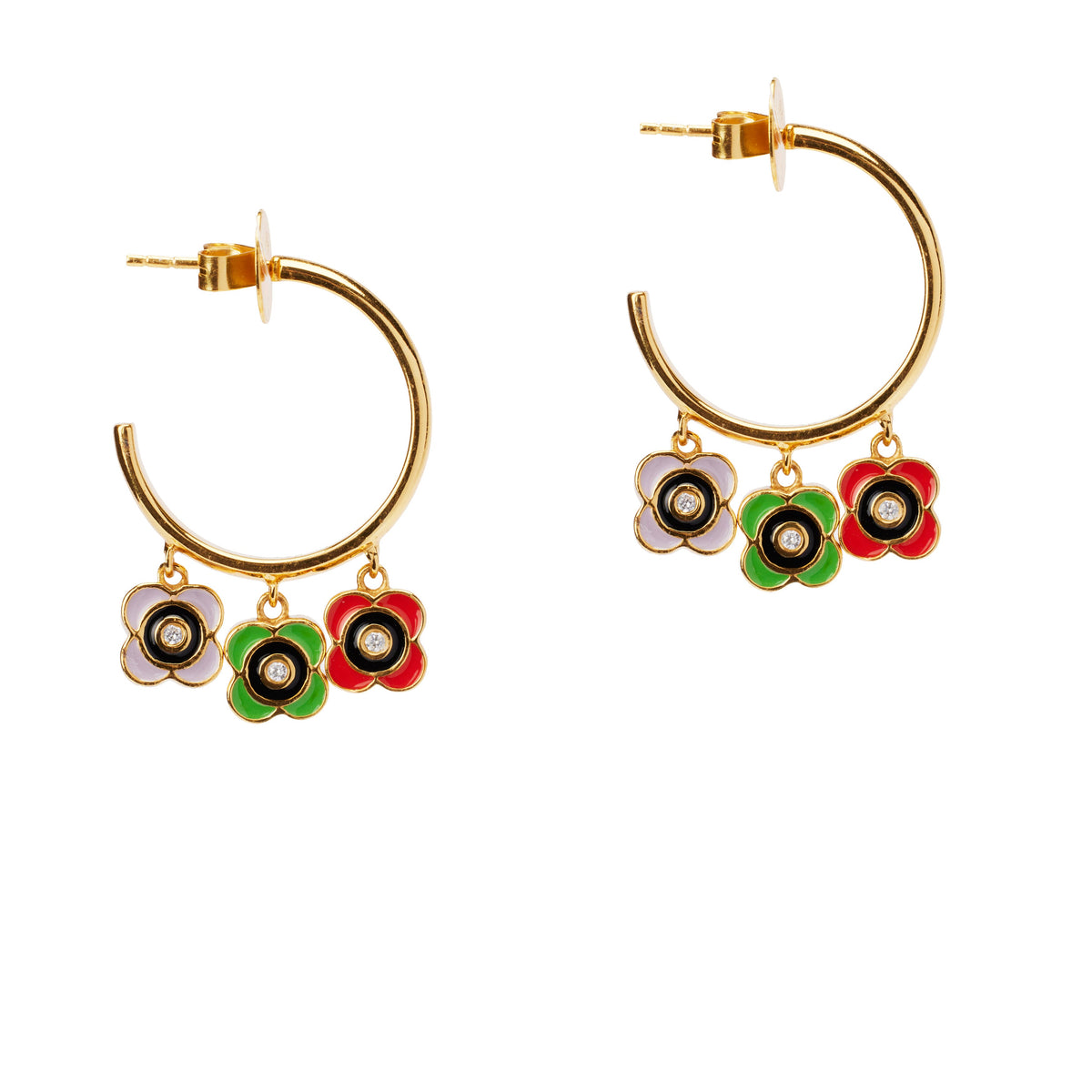 Fleur Floral Hoop Earrings