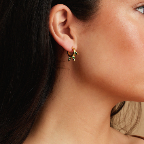 Jardin Spiked Huggie Hoops