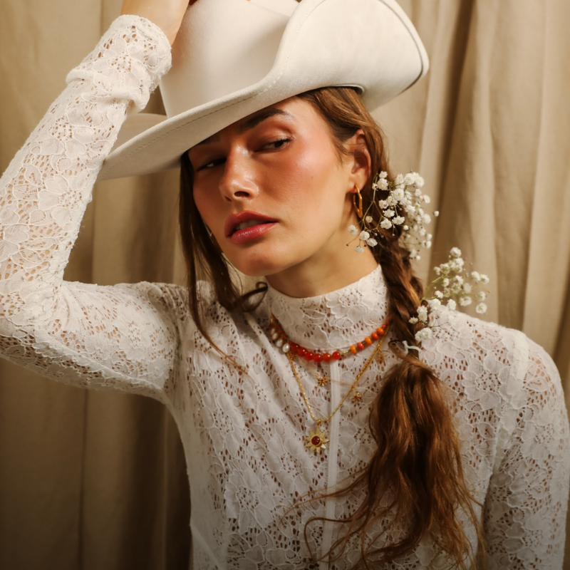 Frida Freshwater Pearl Orange Ombre Necklace