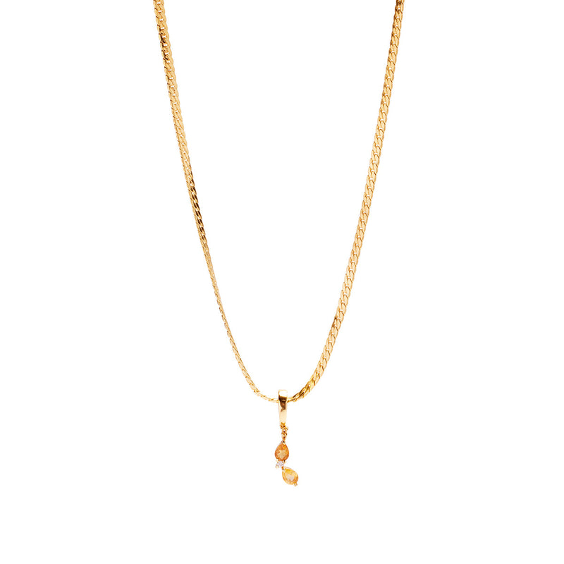 Banana Necklace Charm on  Dainty Herringbone Chain