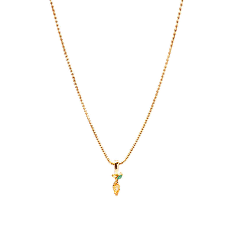 Lemon Zesty Necklace Charm on Extra Light Rope Chain