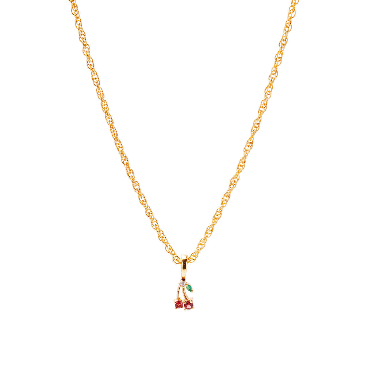 90's Cherry Aesthetic Necklace Charm on Muse Twist Chain