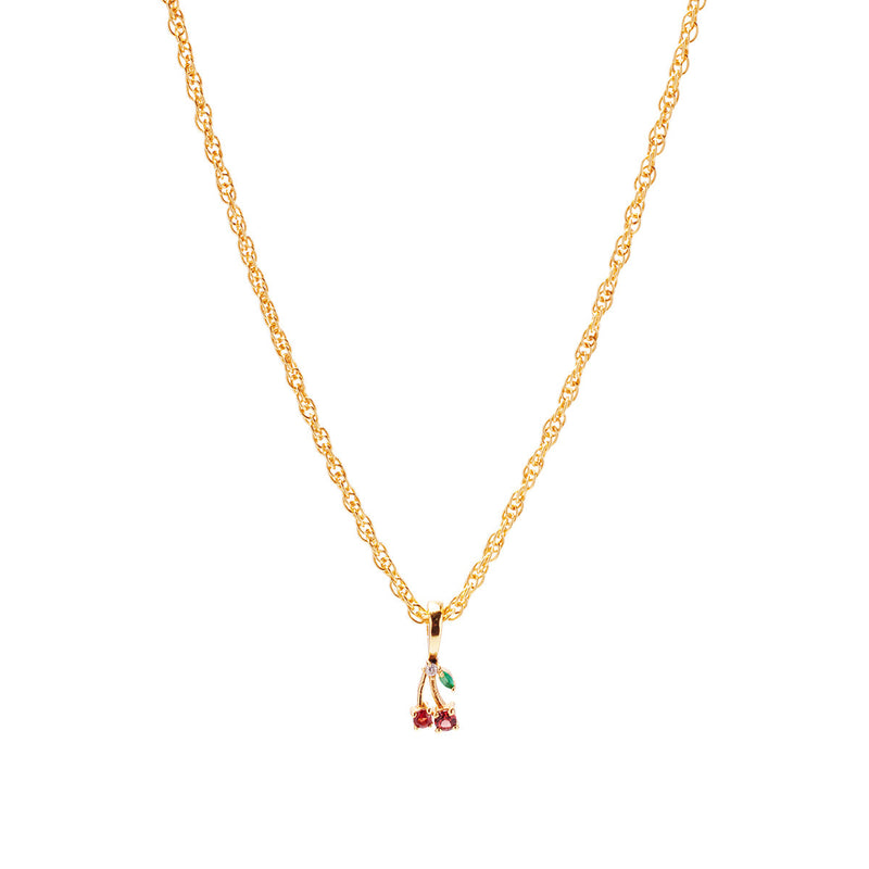 90's Cherry Aesthetic Necklace Charm on Muse Twist Chain