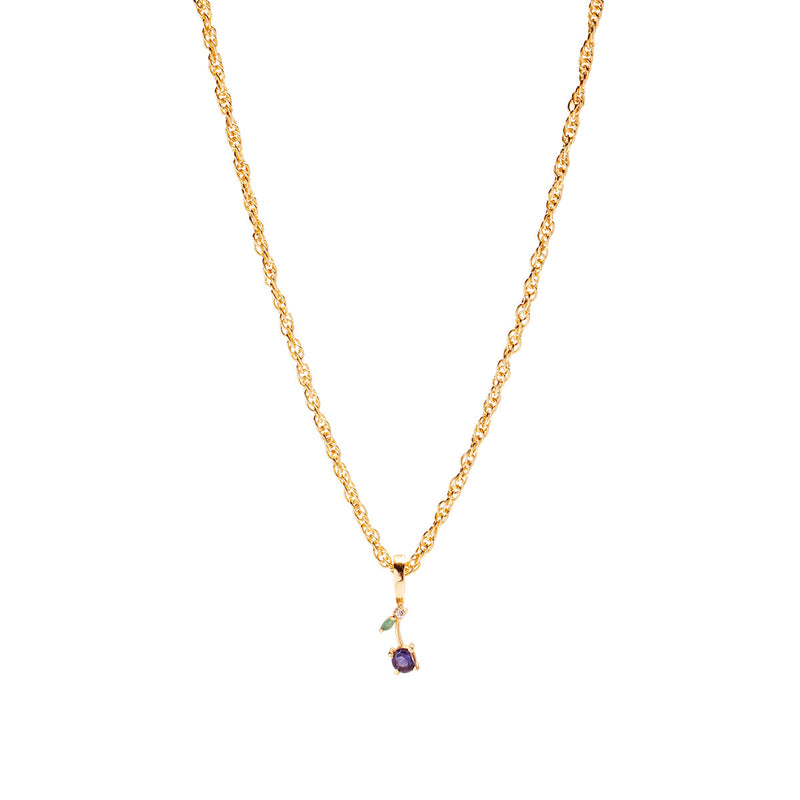 Blueberry Necklace Charm on Muse Twist Chain